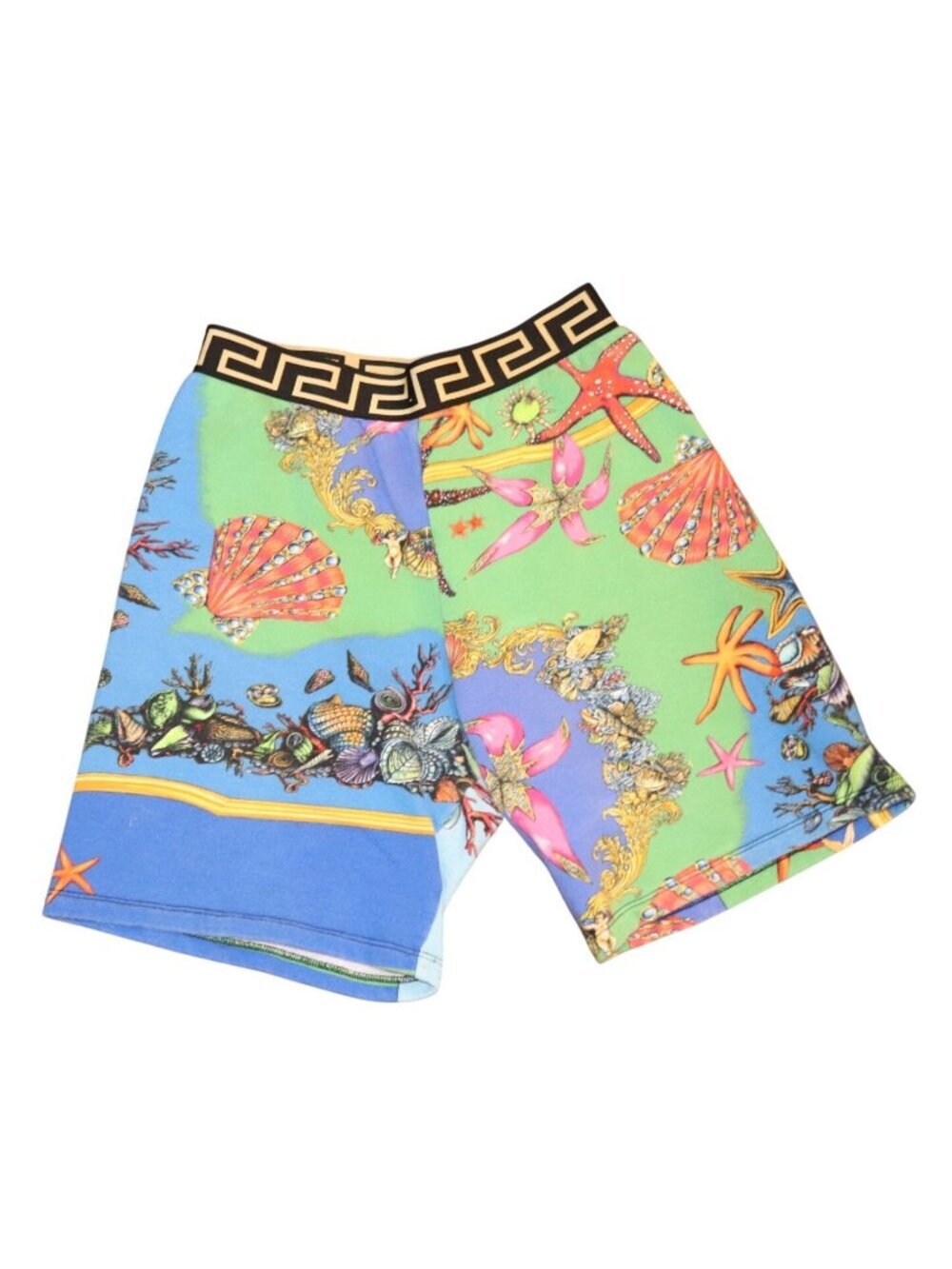 Versace Greek Key Waistband Youth Shorts, Size14A (kids L) fits women S